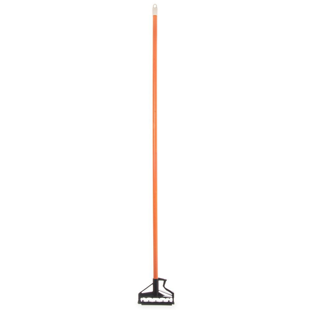 Carlisle 4166424 60" Mop Handle - Flexible Plastic Head, Fiberglass, Orange