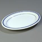 Carlisle 43083903 Durus Designer Platter, 12 x 9-1/4 in, Oval, Melamine, Morocco on Bone