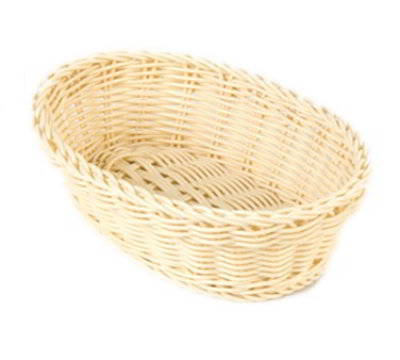 Carlisle 6550-06 Oval Woven Basket - 9x6-1/4x2-1/2" Polypropylene, Oatmeal