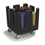 Carlisle ADS803 Optimizer Dish Dolly, 8 Adjustable Dividers, Black