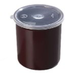 Carlisle 030101 1.2-qt Crock w/ Lid, SAN, NSF, Brown