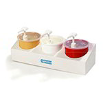 Carlisle 030600 3-Crock Condiment Station w/ Organizer, Pumps & Lids
