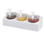 Carlisle 030600 Crock Condiment Station Kit - (3)2.7-qt Classic Crocks, Clear