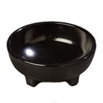 Carlisle 087303 3-oz Molcajete Salsa Dish - Melamine, Black