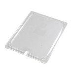 Carlisle 10237U07 Universal Flat Notched Lid for Half Size Food Pans, NSF, Clear