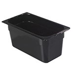 Carlisle 1026203 Cash & Carry Food Storage Container, 1/3-Pan, 6-in Deep, Polycarbonate, Black