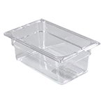 Carlisle 1028107 1/4-Size Food Pan, 4-in Deep, Clear Poly
