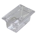 Carlisle 1032107 1/9-Size Food Pan , 4-in Depth, NSF, Clear Poly