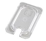 Carlisle 10337U07 Universal 1/9 Size Food Pan Lid - Flat, Notched, Clear
