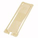Carlisle 10457U13 Universal Half Size-Long High Heat Food Pan Lid - Flat, Notched, Amber