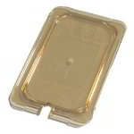 Carlisle 10497U13 1/4-Size High Heat Food Pan Lid, Notched, Amber