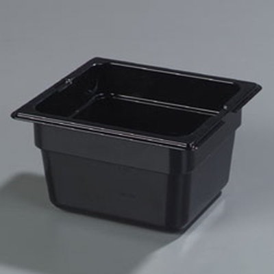 Carlisle 1050103 High Heat 1/6 Size Food Pan - 4"D, Black