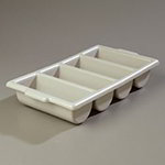 Carlisle 107123 4-Compartment Silverware Tray, Gray