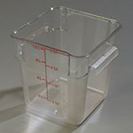 Carlisle 1072307 8-qt Square Storage Container w/ Capacity Marks, NSF, Clear