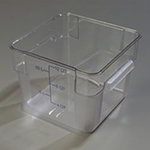 Carlisle 1072407 StorPlus Food Storage Container, 12 Qt, Square, Poly, Clear, NSF