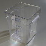 Carlisle 1072507 18-qt Square Storage Container w/ Capacity Marks, NSF, Clear