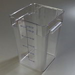 Carlisle 1072607 22-QT Square Food Storage Container, NSF, Clear