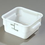 Carlisle 1073002 2-qt Square Storage Container w/ Capacity Marks, NSF, White