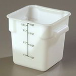 Carlisle 1073102 4-qt Square StorPlus Food Storage Container, NSF, White