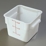 Carlisle 1073202 6-qt Square Storage Container w/ Capacity Marks, NSF, White