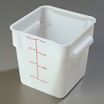 Carlisle 1073302 8-qt Square StorPlus Food Storage Container, NSF, White