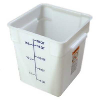 Carlisle 1073502 18-qt Square Food Storage Container - Stackable, White