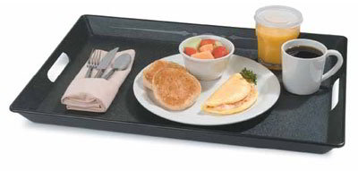 Carlisle 1089RS152003 20-in Stackable Room Service Tray w/ Handles, Black