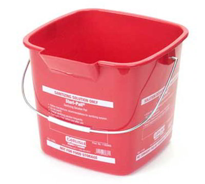 Carlisle 1182905 6-qt Square Sanitizing Pail - Red