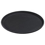 Carlisle 1400GL004 14-in Round Serving Tray, Black Polypropylene