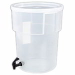 Carlisle 220930 5-gal Round Beverage Dispenser - Polypropylene, Clear
