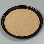 Carlisle 301601 Round Cork Serving Tray, 16-in, ABS Surface, Brown