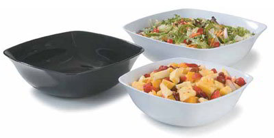 Carlisle 3336202 8-qt Flared Square Melamine Bowl, 13-3/4-in, White