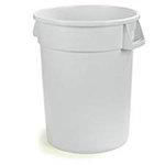 Carlisle 34105502 55-gal Round Waste Container - Handles, Polyethylene, White