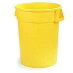 Carlisle 34105504 55-gal Round Waste Container - Handles, Polyethylene, Yellow