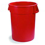 Carlisle 34105505 55-gal Round Waste Container - Handles, Polyethylene, Red