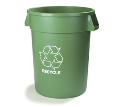 Carlisle 341020REC09 20-gal Round Recycle Waste Container - Polyethylene, Green