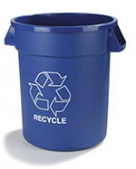 Carlisle 341020REC14 20-Gallon Round Recycle Waste Container, Blue