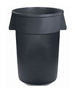 Carlisle 34103223 32-Gallon Round Waste Container, Grey
