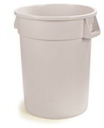Carlisle 34104402 44-Gallon Round Waste Container, White