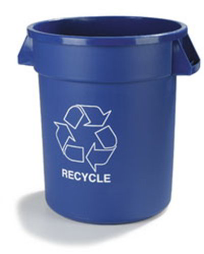 Carlisle 341044REC14 44-gal Round Recycle Waste Container - Polyethylene, Blue