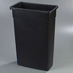 Carlisle 34202303 23 Gallon Trimline Waste Container, Plastic, Black