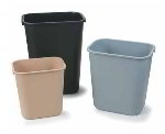 Carlisle 34292803 28-qt Rectangular Wastebasket, Black