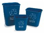 Carlisle 342913REC14 13-qt Rectangular Recycle Wastebasket, Blue
