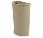 Carlisle 343021-06 21-gal Half-Round Waste Container - Handles, Polyethylene, Beige