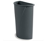 Carlisle 343021-23 21-gal Half-Round Waste Container - Handles, Polyethylene, Gray