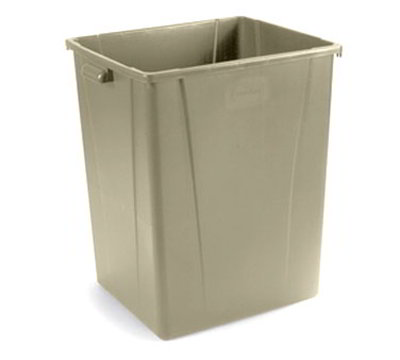 Carlisle 344056-06 56-gal Square Waste Container - Polyethylene, Beige