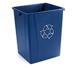 Carlisle 344056REC-14 56-gal Square Recycle Waste Container - Polyethylene, Blue