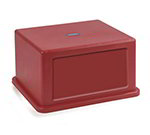 Carlisle 344058-05 56-gal Square Waste Container Hood Lid - Flap Doors, Polyethylene, Red