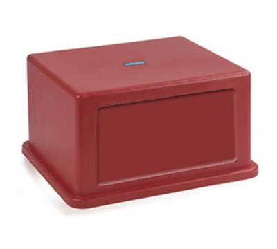 Carlisle 344058-05 56-gal Square Waste Container Hood Lid - Flap Doors, Polyethylene, Red