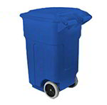 Carlisle 34505014 50-gal Square Roll-Away Waste Container - Polyethylene, Blue